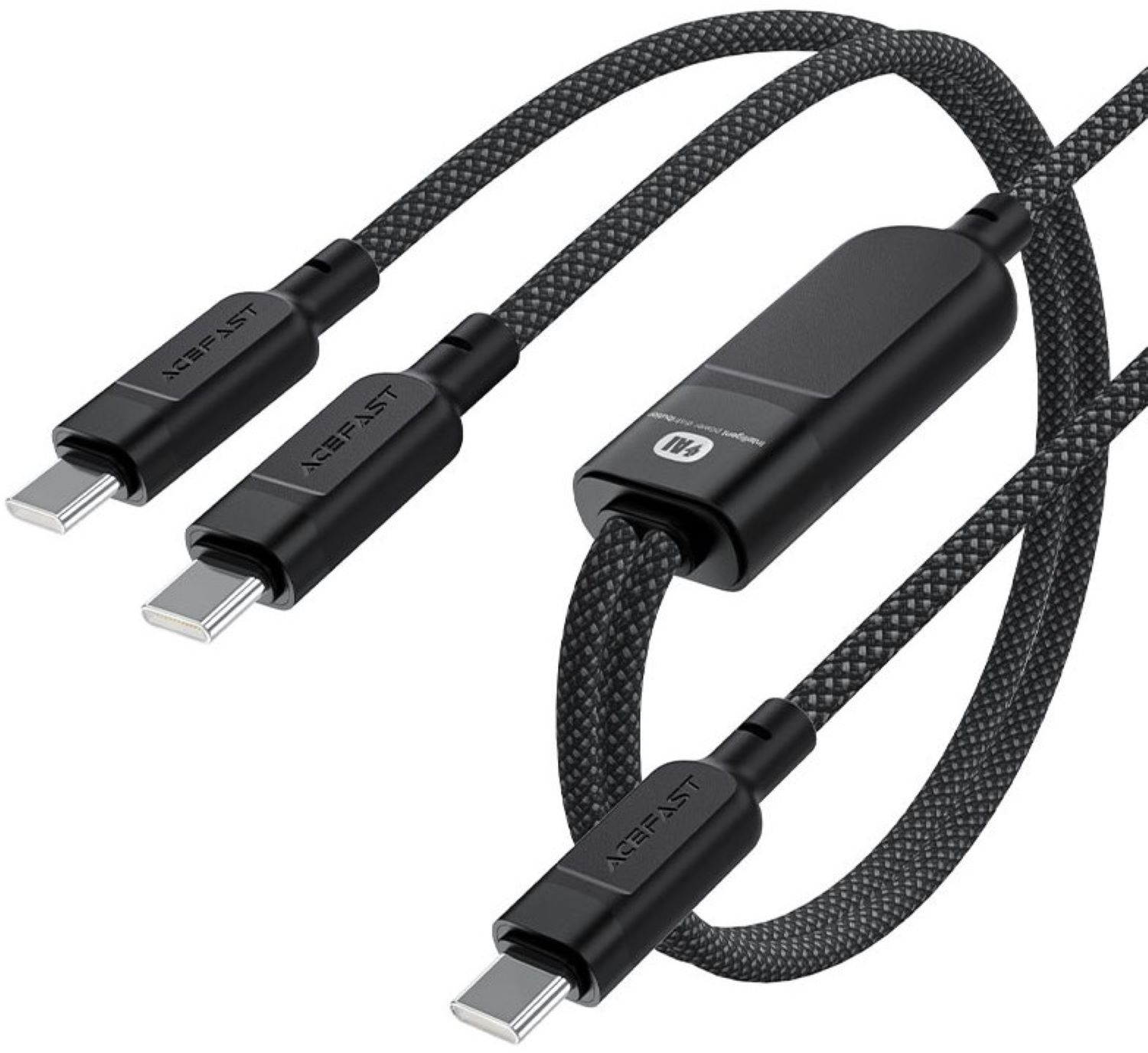 Кабель синхронизации данных AceFast USB 2.0 USB-C 2in1, 0.8 м + sub 0.4 м, 100W, C5-11 (6974316280149) - Фото 1