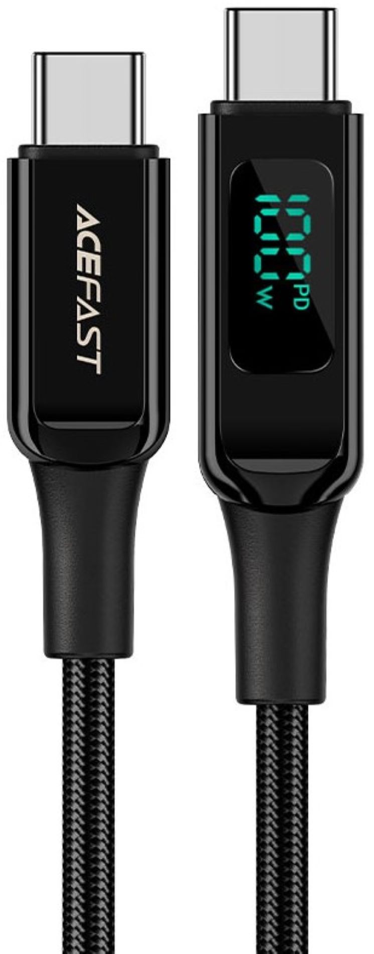 Кабель синхронизации данных AceFast USB 2.0 USB-C to USB-C, 2 м, 100W, 5.0A, with display, C6-03 (6974316281054) - Фото 1
