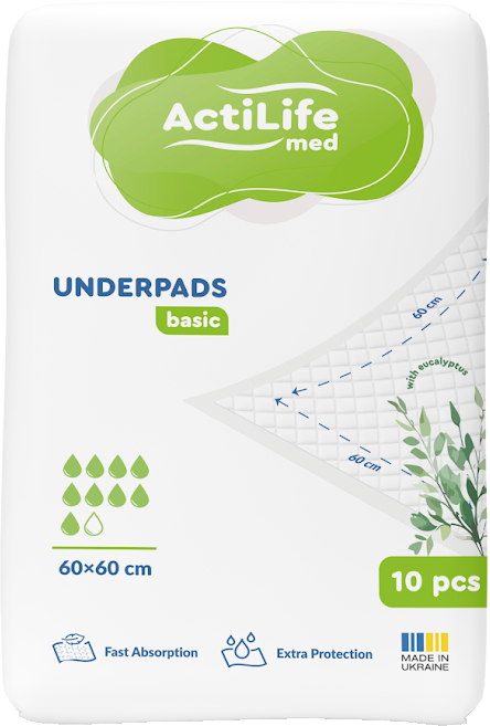 Пелюшка для дорослих Actilife med Basic 60 х 60, 10 шт (981419)