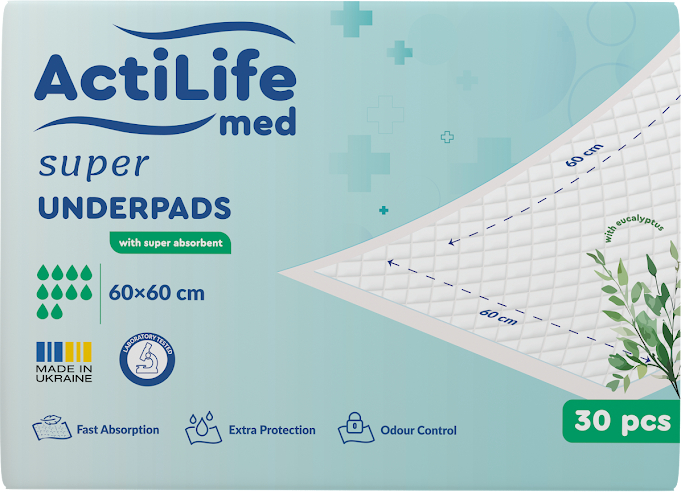 Пелюшка для дорослих Actilife med Super 60 х 60, 30 шт (981501)