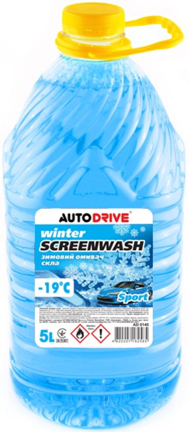 Омивач скла Auto Drive WINTER SCREEN WASH SPORT -19 °С ПЕТ 5 л (AD0140) - Фото 1