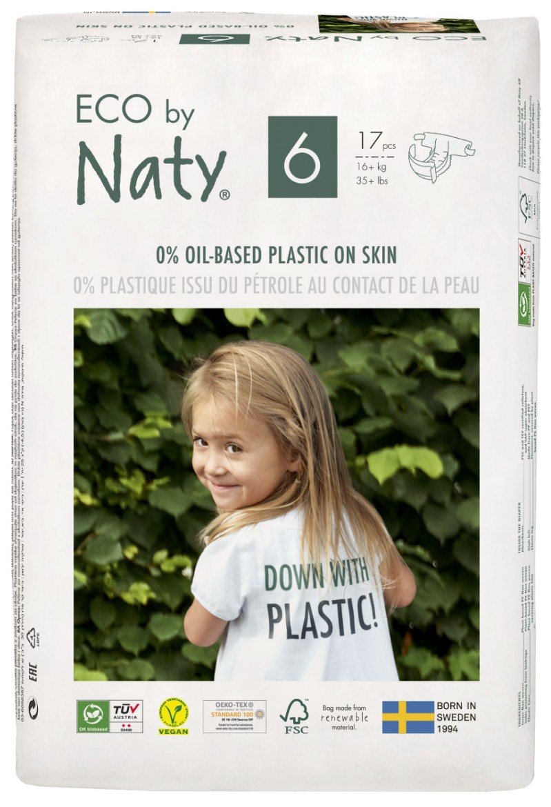 Одноразовые подгузники Eco By Naty Органические Размер 6 (16+ кг) 17 шт. (178419) - Фото 1