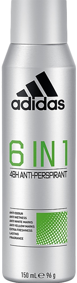 Дезодорант аерозольний Adidas 6в1 150 мл (3616303440138) - Фото 1