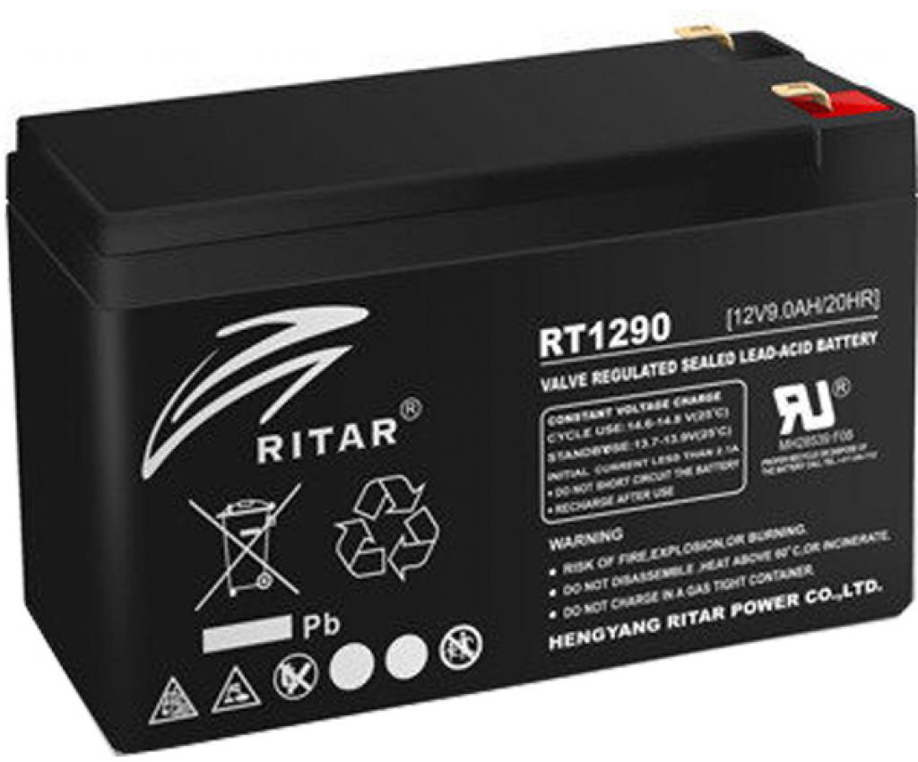 Аккумулятор для ИБП Ritar AGM RT1290B 12V 9Ah Black - Фото 1