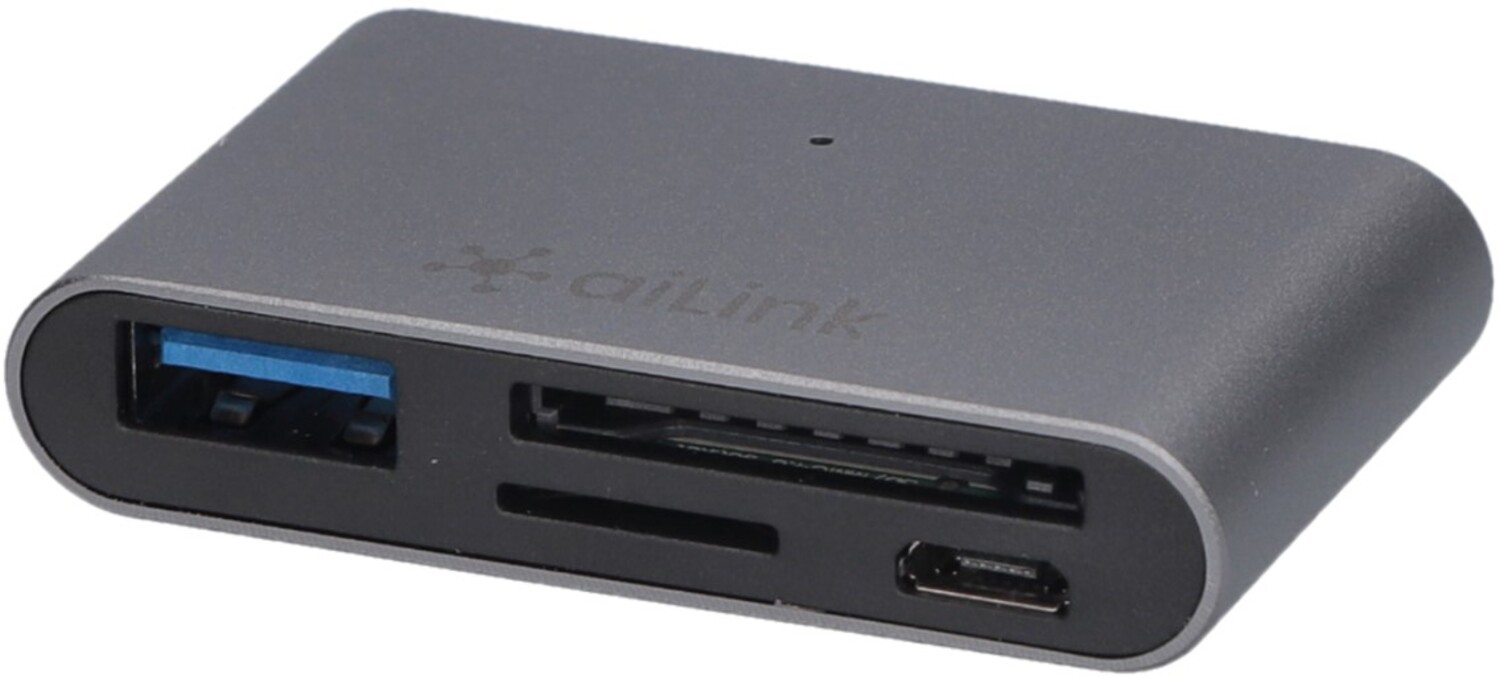 Хаб USB Ailink Aluminium USB-C Hub Card Reader 4 в 1 Space Grey (AI-C4_sg) - Фото 1
