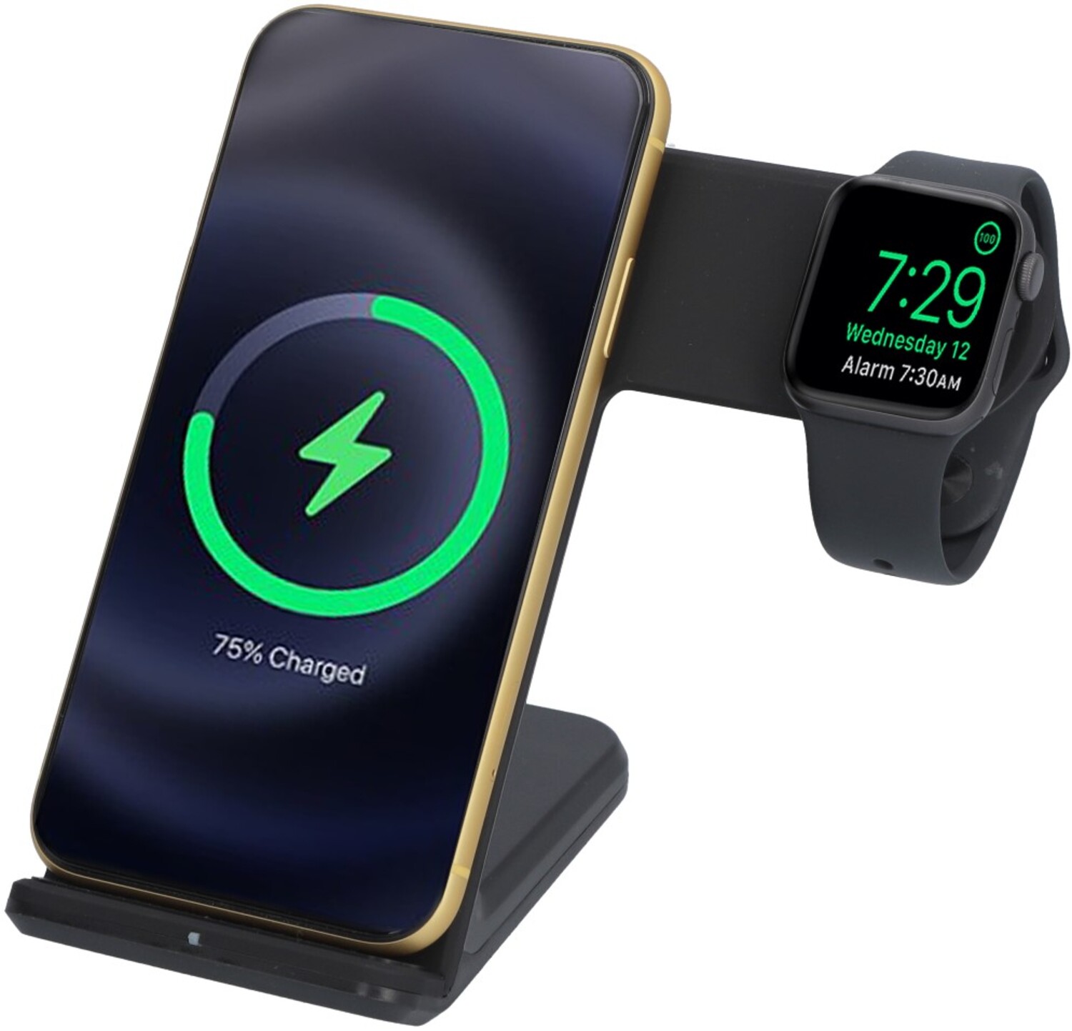 Беспроводное зарядное устройство Ailink Charge Dock Station 2 в 1 Black (AI-DS-01bk) - Фото 1