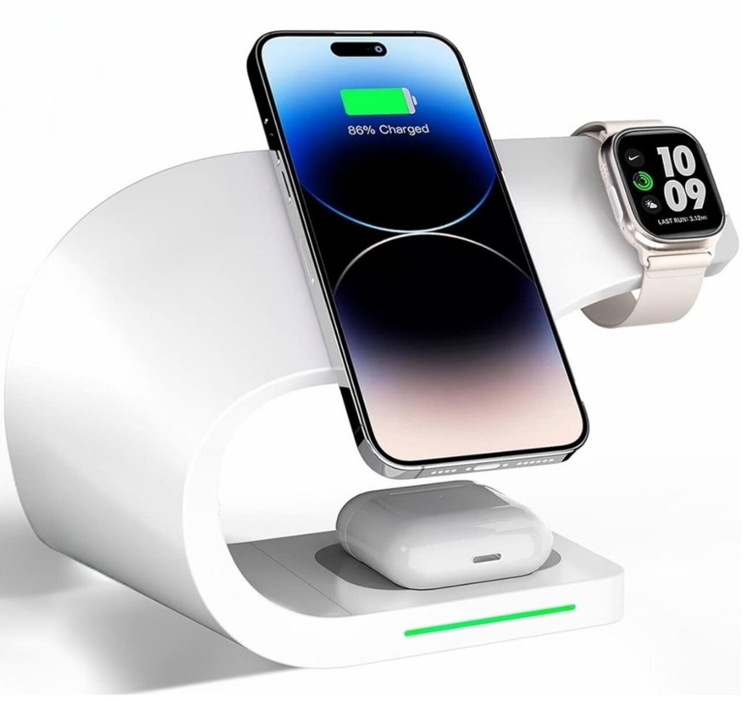 Беспроводное зарядное устройство Ailink Dock Station C-line 4 в 1 White (AI-DS-C-line-3in1wh) - Фото 1