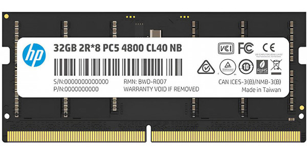 Память DDR HP SoDIMM 32Gb DDR5 4800 MHz HP X1, Retail (6H311AA) - Фото 1