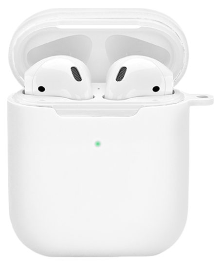 Чехол для наушников MakeFuture Apple AirPods 1/2 Silicone White (MCL-AA1/2WH) - Фото 1