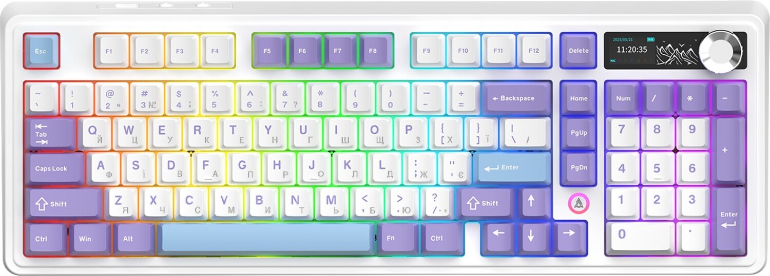 Клавіатура бездротова ігрова Ajazz AK980 V2 Maillard Switch White (AK980-V2-M-PWB)