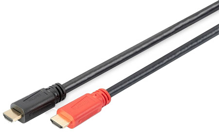 Кабель HDMI Digitus HDMI UHD 4K w/Ethernet/Amplifier type A M/M, 20 m Black (AK-330118-200-S) - Фото 1