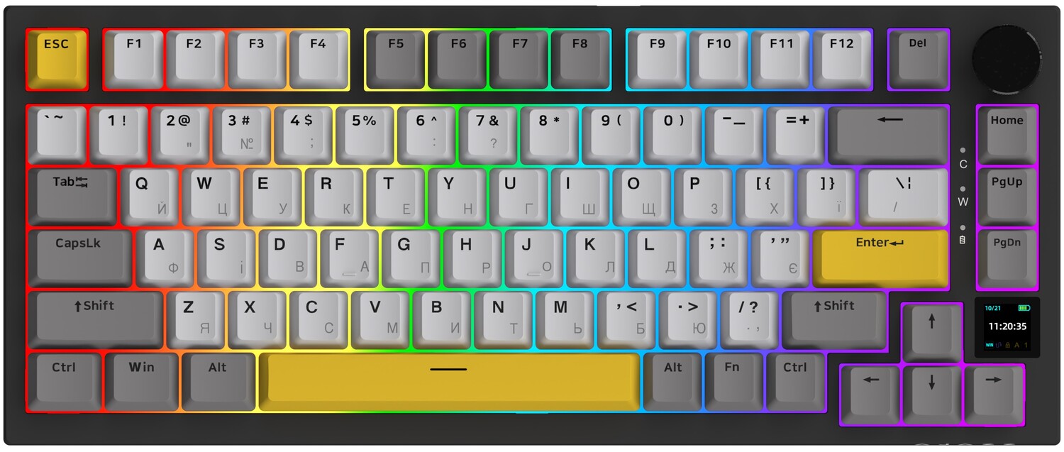 Клавіатура бездротова ігрова Ajazz AK820 Pro Gift Switch (AK820PRO-G-BGY)