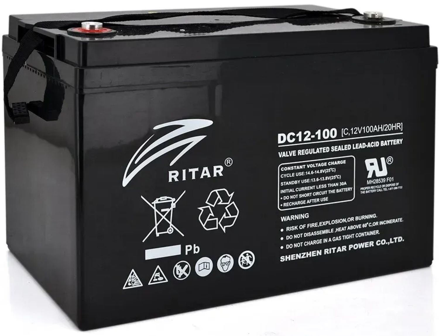 Аккумулятор для ИБП Ritar CARBON DC12-100C 12V Black - Фото 1