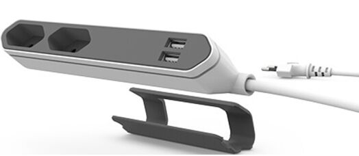 Удлинитель 220В Allocacoc Powerbar 2 роз. 1,5 м USB Gray (9102/PB2SEU) - Фото 1