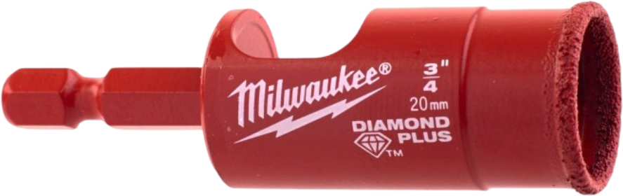 Коронка по керамограниту Milwaukee Diamond Plus 20 мм (49560515) - Фото 1