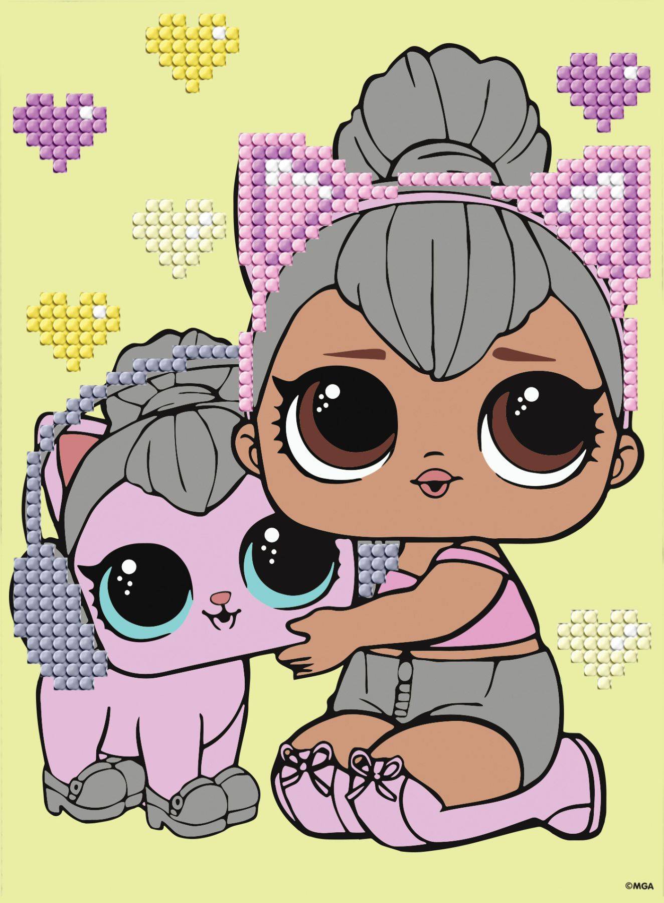 Алмазная живопись Ideyka L.O.L. Surprise! Kitty Queen With Kitty Kitty 15x20 см (AML1206) - Фото 1