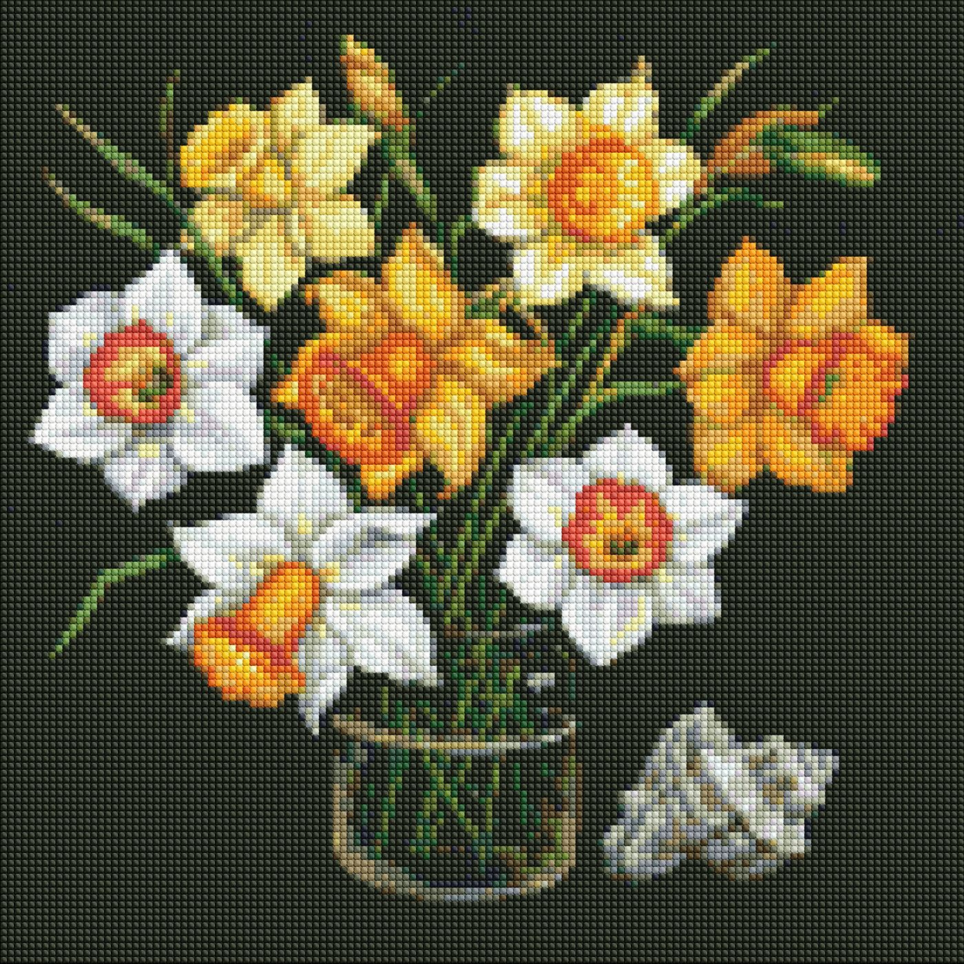 Купити Алмазний живопис Ideyka Сонячні нарциси 40х40 см (AMO7590) - Фото 1 Алмазний живопис Ideyka Сонячні нарциси 40х40 см (AMO7590) - Фото 1