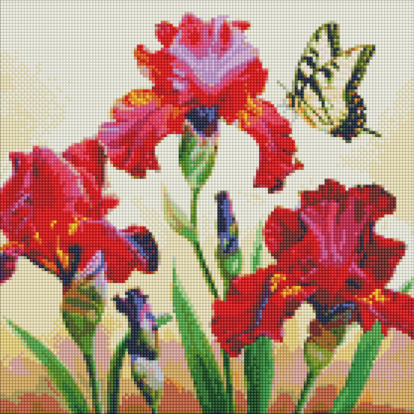 Алмазная живопись Ideyka "Изысканные ирисы" 40х40 см (AMO7650) - Фото 1