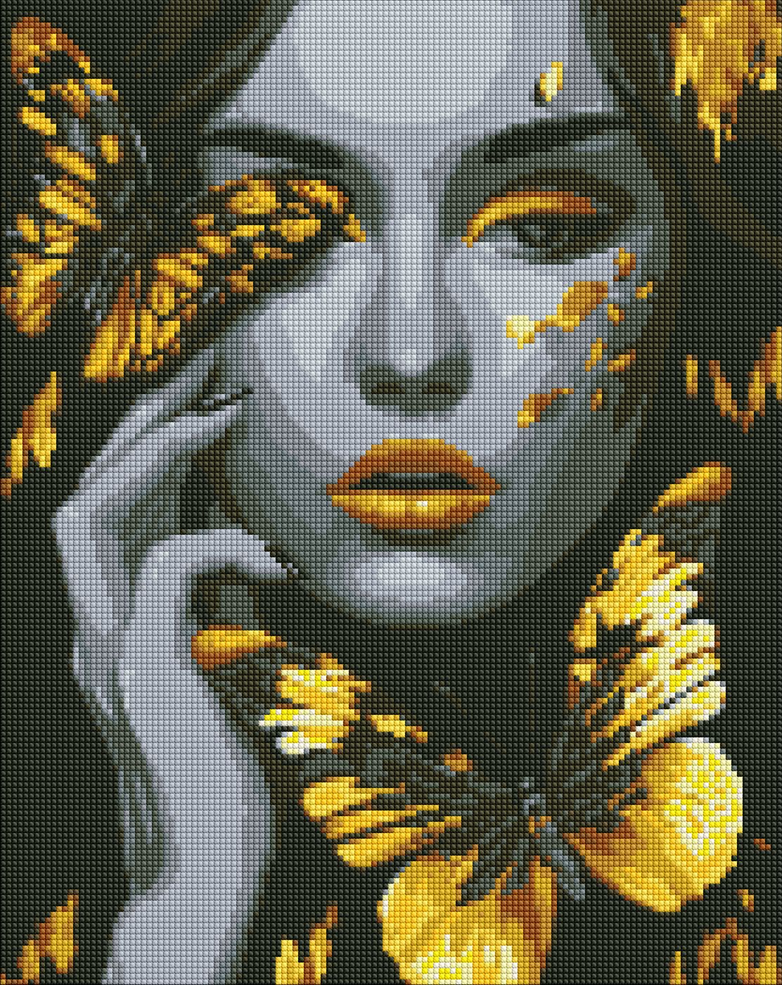 Алмазная живопись Ideyka Девушка с золотыми бабочками 40х50 см (AMO7723) - Фото 1