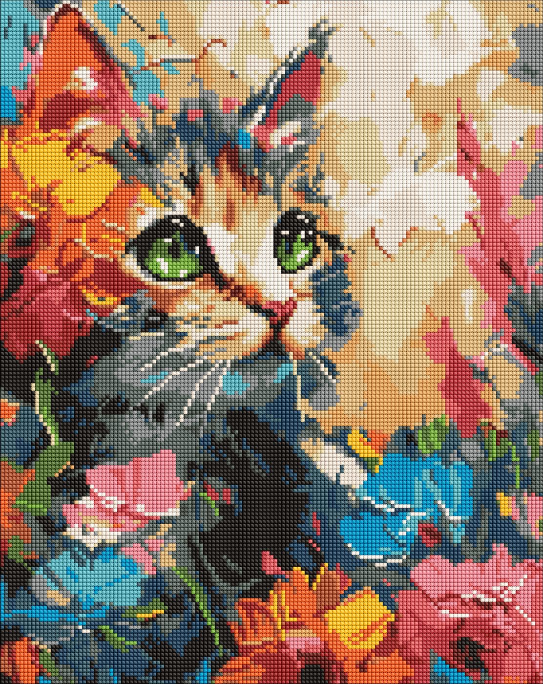 Алмазная живопись Ideyka Пушистый котик 40х50 см (AMO7994) - Фото 1
