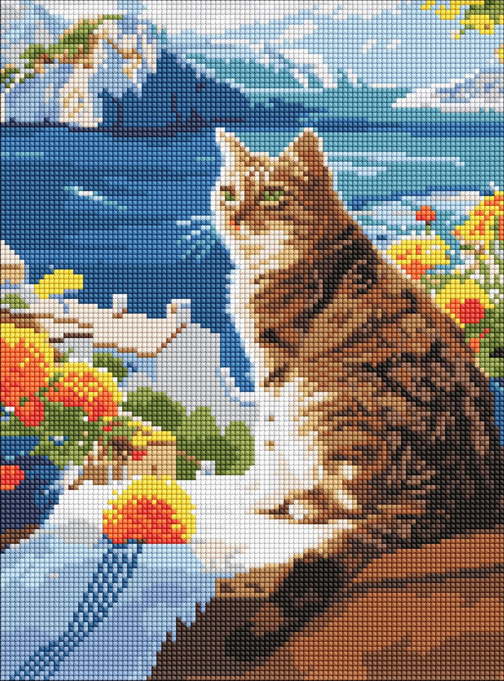 Алмазная живопись Ideyka Мечтательный котик 30х40 см (AMO8129) - Фото 1