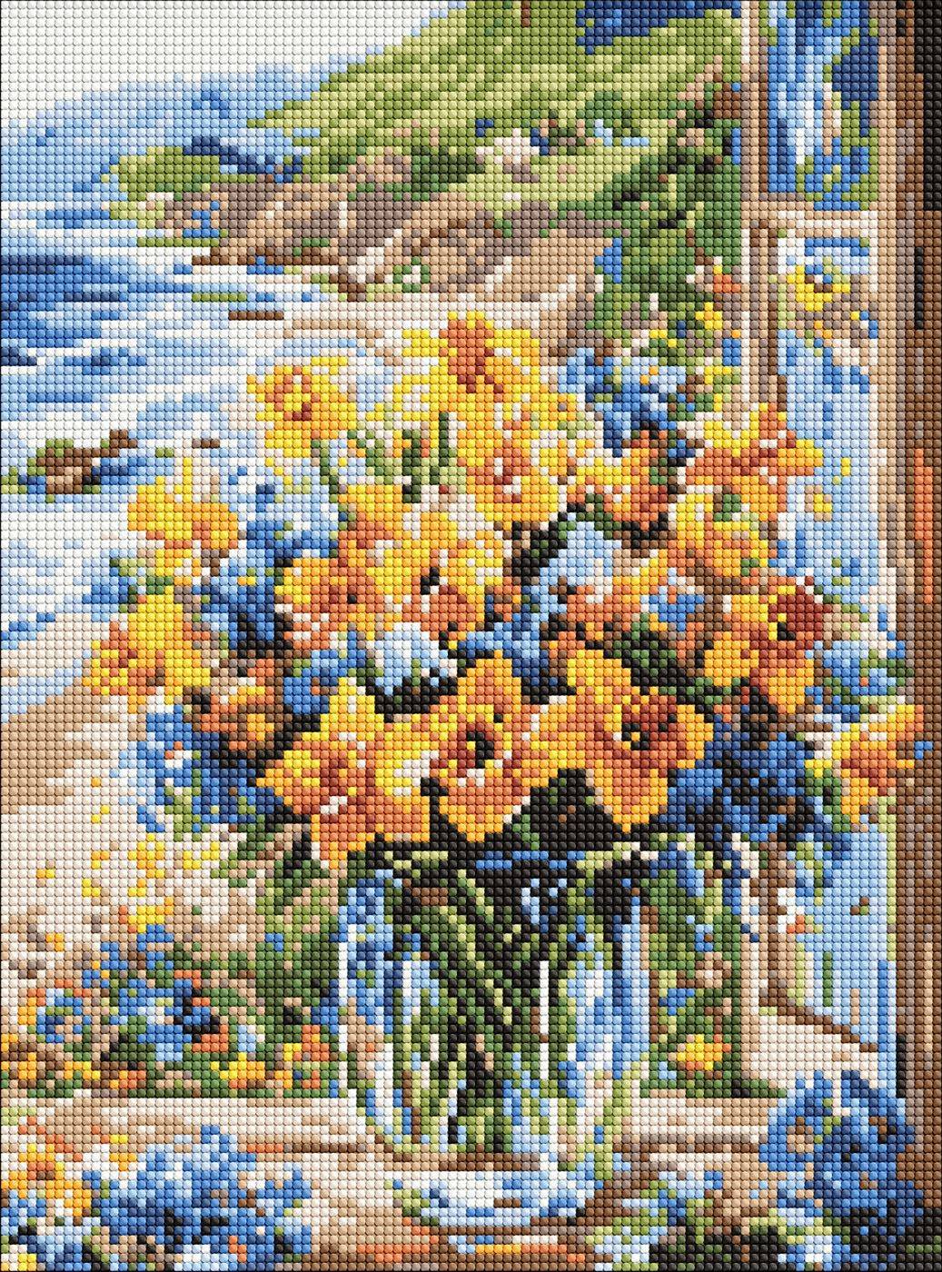 Алмазний живопис Ideyka Квіткове узбережжя 30x40 см (AMO8153) - Фото 1