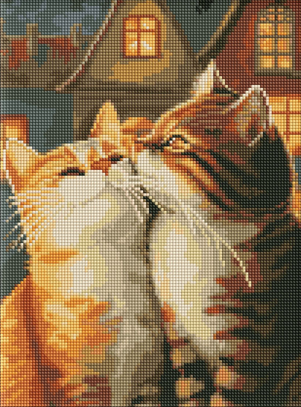 Алмазная живопись Ideyka Влюбленные котики 30x40 см (AMO8173) - Фото 1