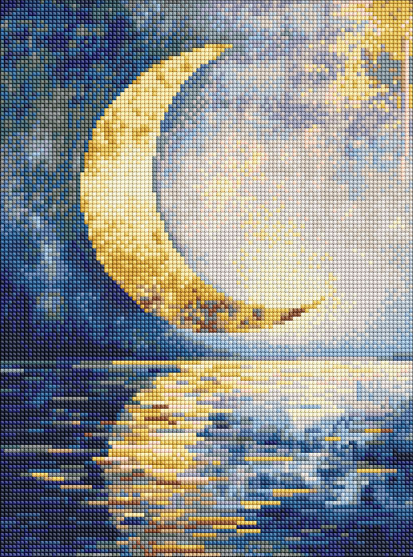 Алмазная живопись Ideyka Отпечаток луны 30x40 см (AMO8211) - Фото 1