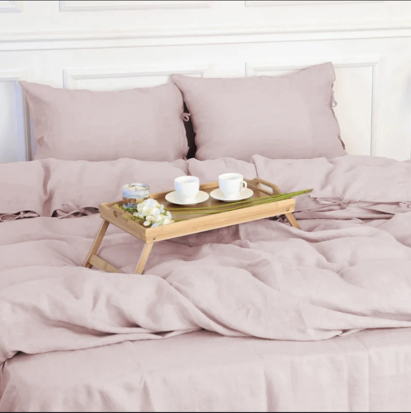 Простынь двуспальная MirSon Лен Linen Amalia 180х190 см (2200008249038) - Фото 1