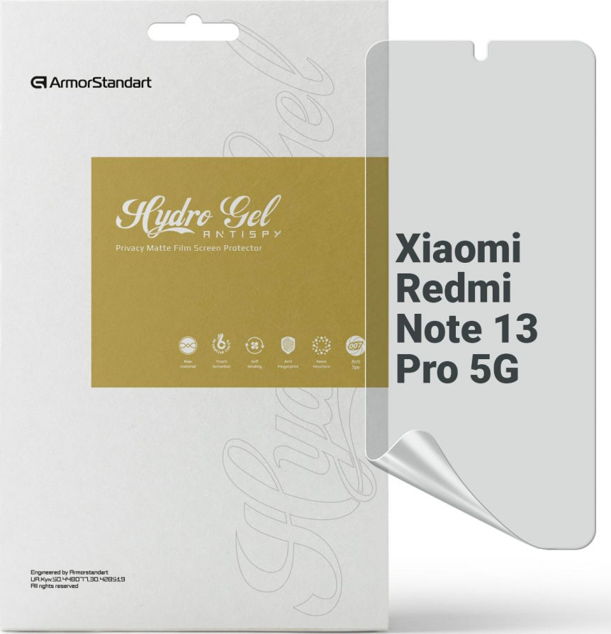 Защитная пленка для смартфона Armorstandart Anti-spy for Xiaomi Redmi Note 13 Pro 5G (ARM71868) - Фото 1