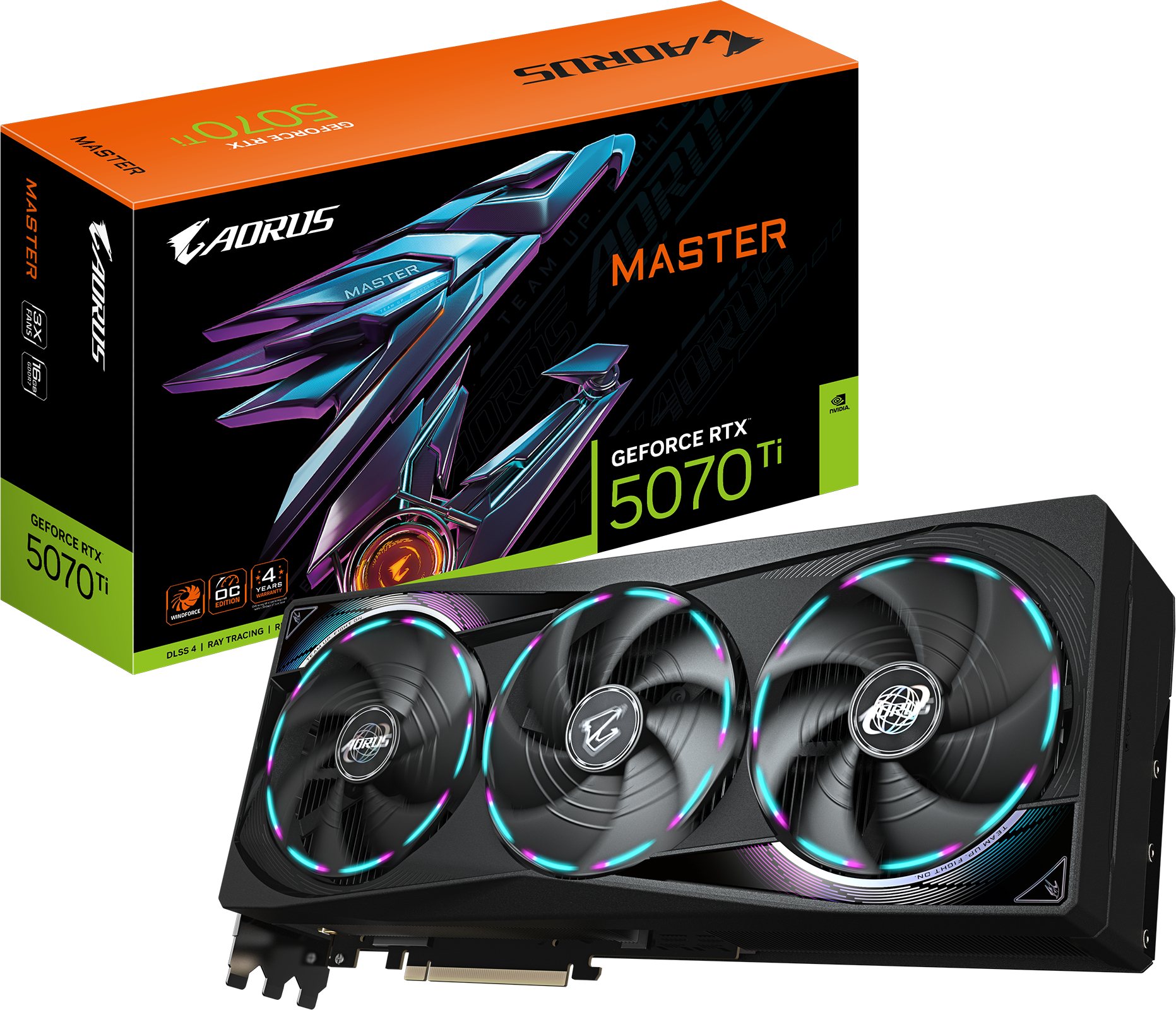 Відеокарта Gigabyte GeForce RTX 5070 Ti 16Gb AORUS MASTER (GV-N507TAORUS M-16GD) - Фото 1
