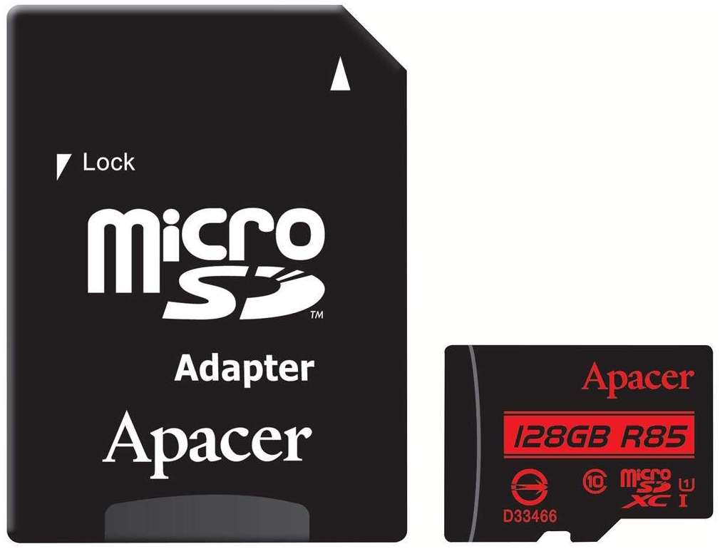 Карта памяти Apacer microSDXC 128GB UHS-I U1 + adapter (AP128GMCSX10U5-R) - Фото 1