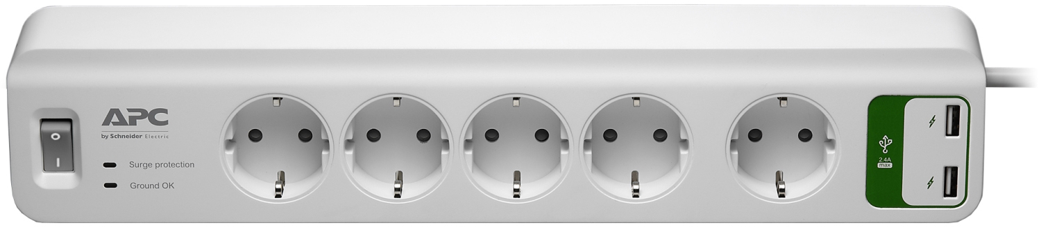 Сетевой фильтр APC Essential SurgeArrest 5 розеток + 2 USB (PM5U-RS) - Фото 1