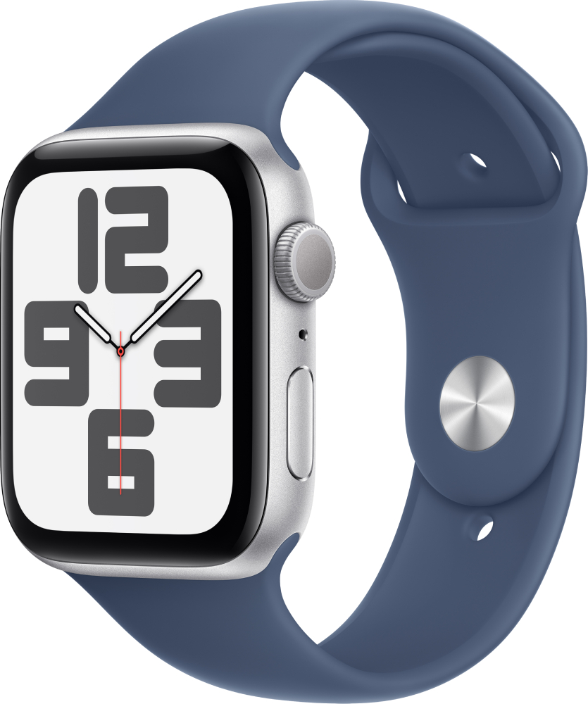 Смарт-годинник Apple Watch SE GPS 44mm Silver Aluminium Case with Denim Sport Band - M/L - Фото 1