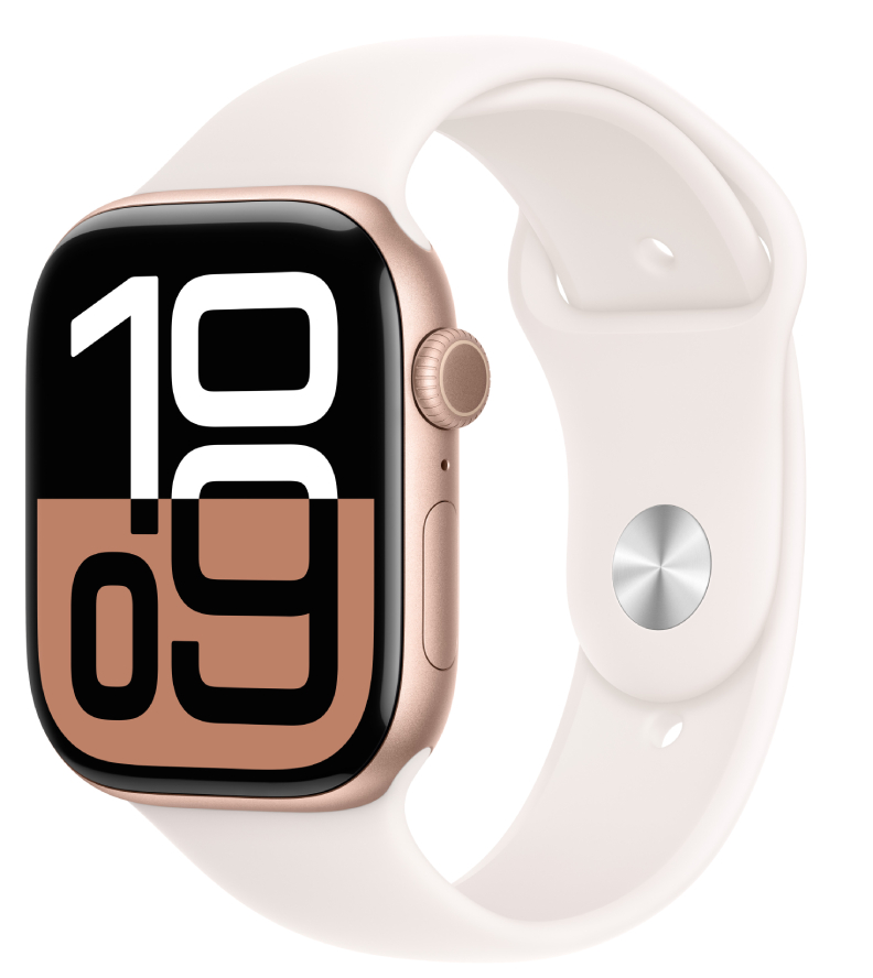 Смарт-часы Apple Watch Series 10 GPS + eSIM 46mm Rose Gold Aluminium Case with Light Blush Sport Band - M/L - Фото 1