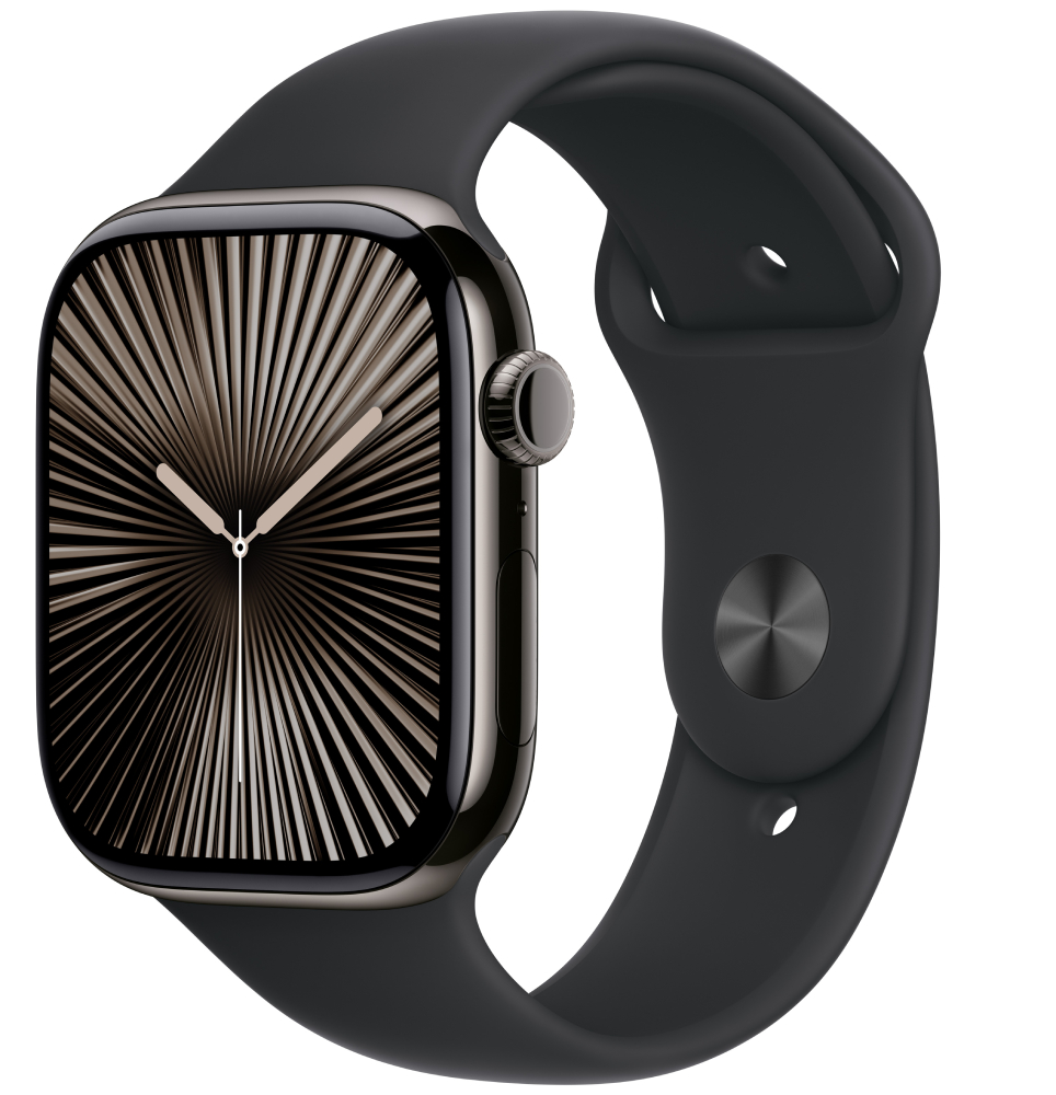 Смарт-часы Apple Watch Series 10 GPS + eSIM 46mm Slate Titanium Case with Black Sport Band - M/L - Фото 1