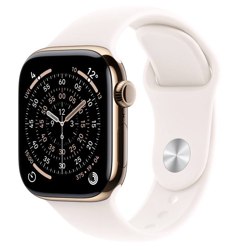 Смарт-годинник Apple Watch Series 11 GPS + eSIM 42mm Gold Titanium Case with Light Blush Sport Band - S/M - Фото 1