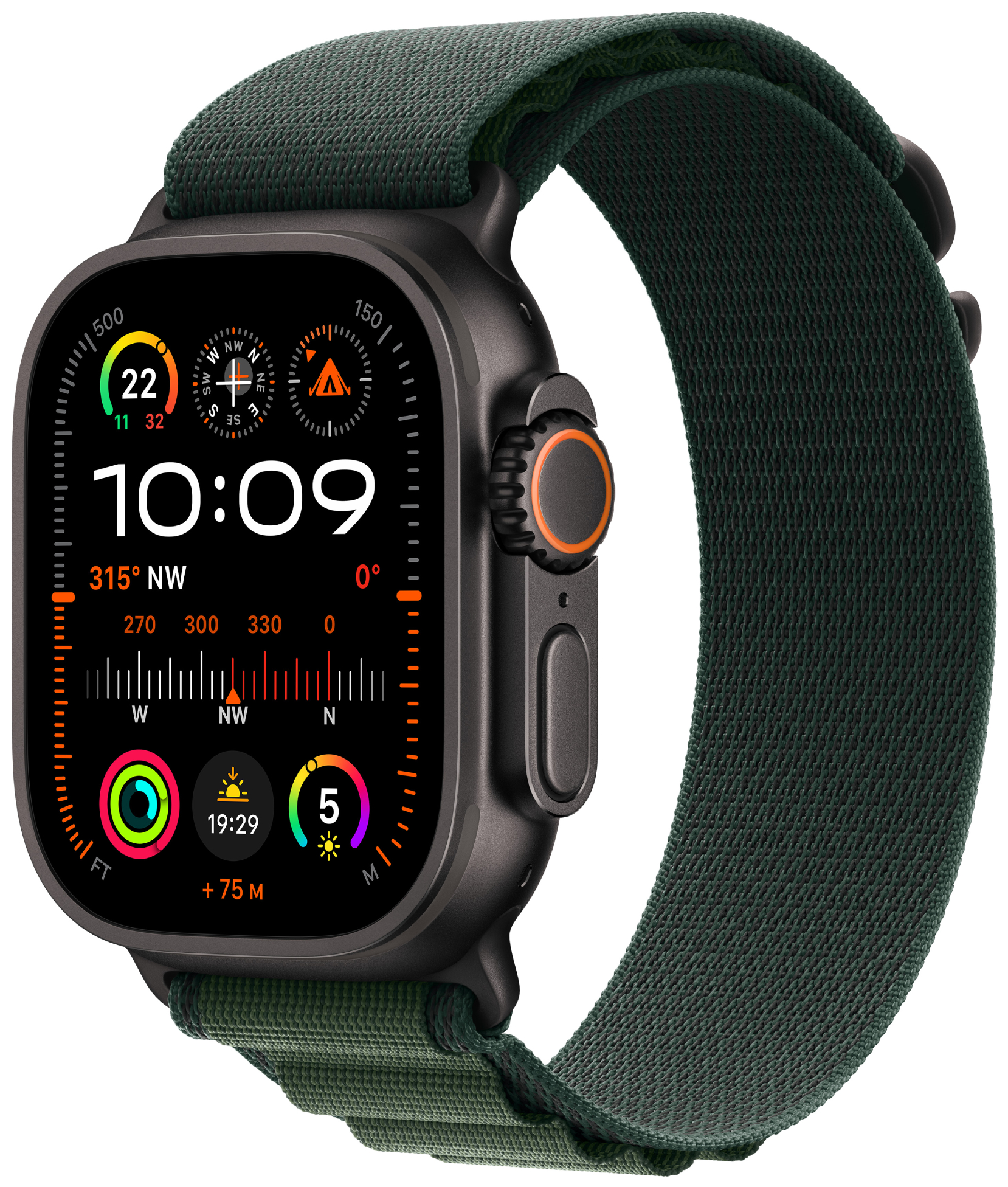 Смарт-часы Apple Watch Ultra 2 GPS 49mm Black Titanium Case with Dark Green Alpine Loop - Small - Фото 1