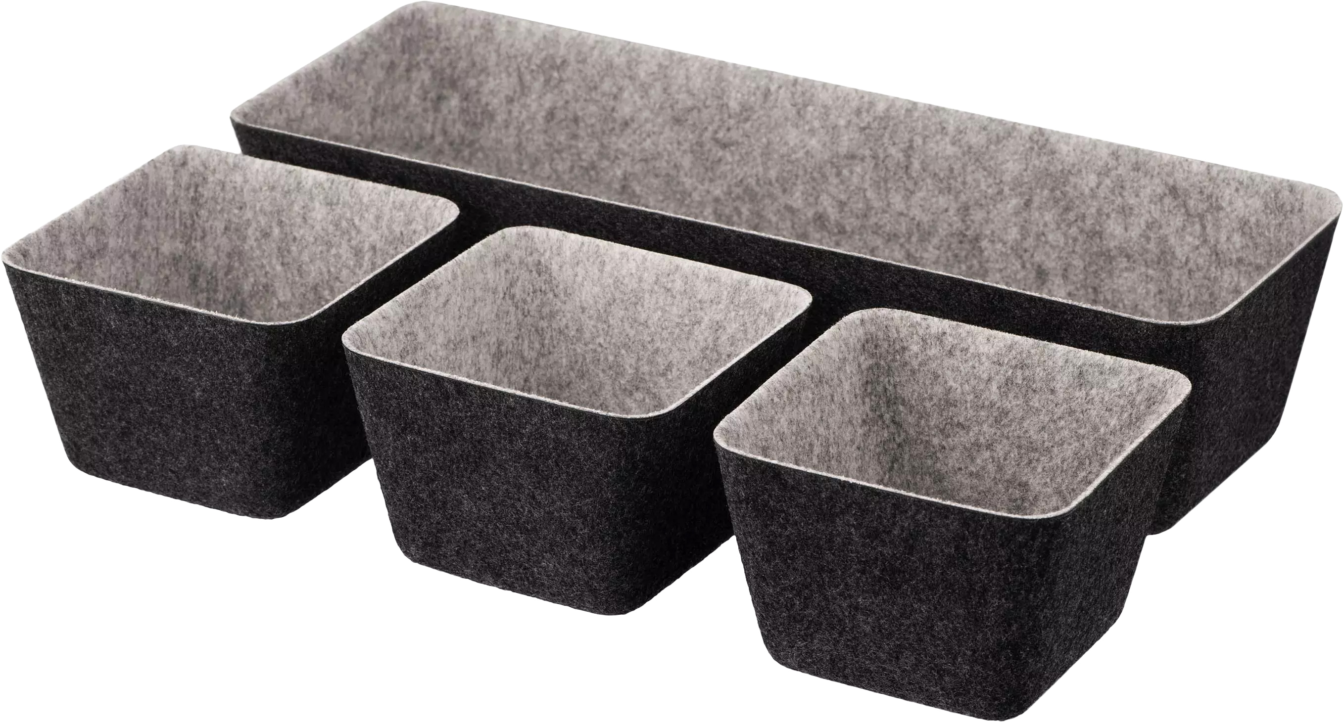 Купити Набір корзин для зберігання Ardesto Prestigio 38.5x13.5x9cm/12x12x8.5 см 4 пр. Gray (ARHH5101FG) - Фото 1 Набір корзин для зберігання Ardesto Prestigio 38.5x13.5x9cm/12x12x8.5 см 4 пр. Gray (ARHH5101FG) - Фото 1