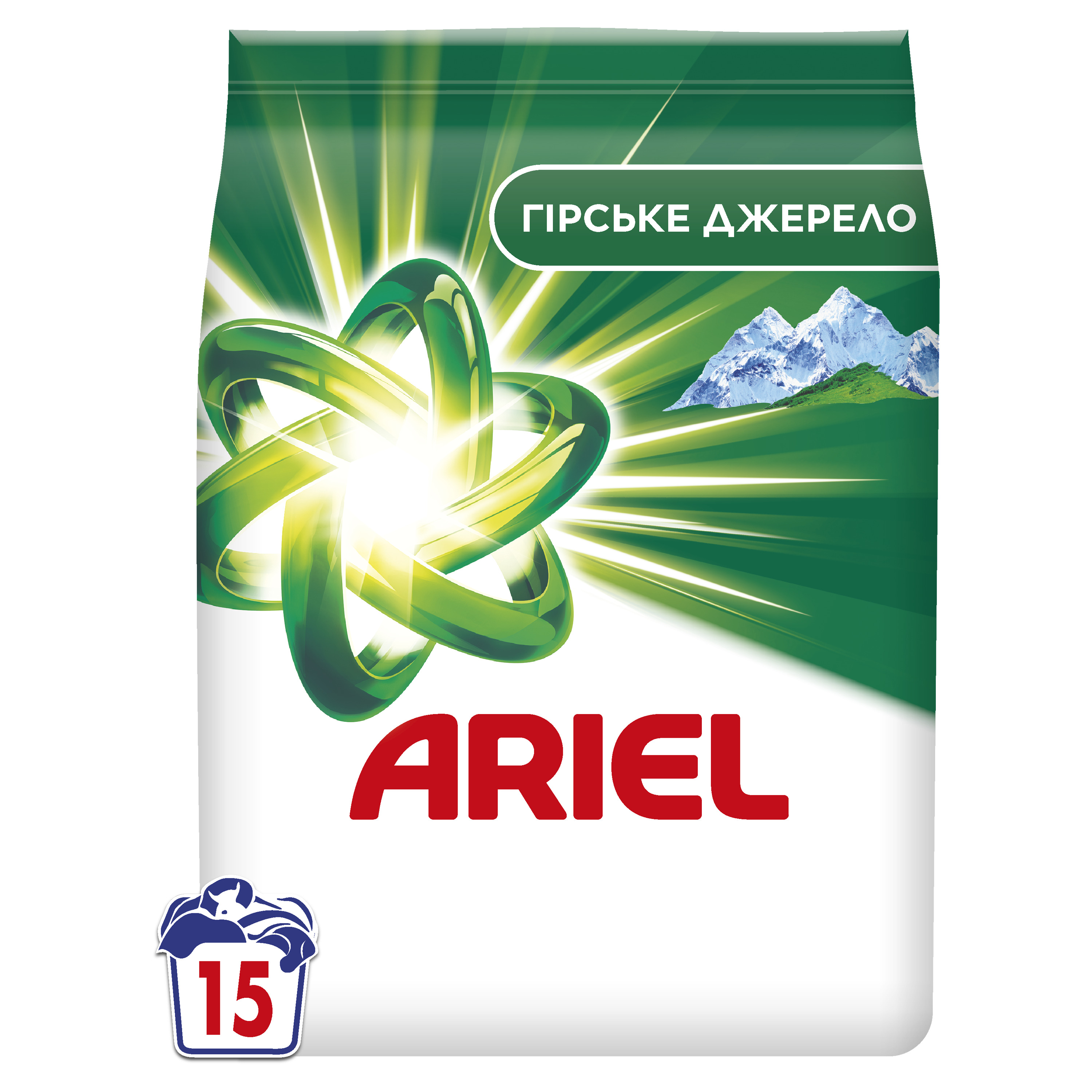 Пральний порошок Ariel Аква-Пудра Гірське Джерело 15 циклів, 2.1кг