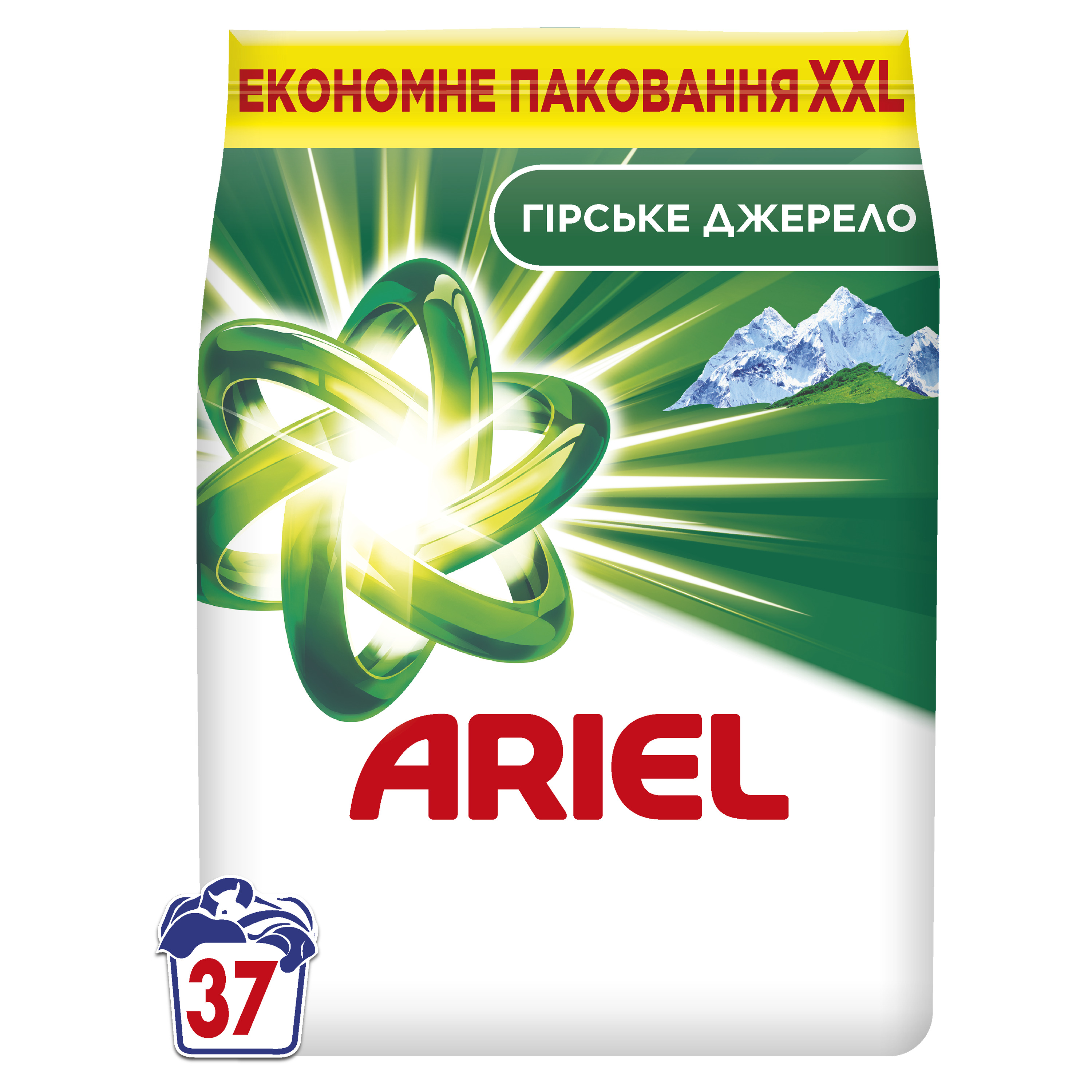 Пральний порошок Ariel Аква-Пудра Гірське Джерело 37 циклів, 5кг