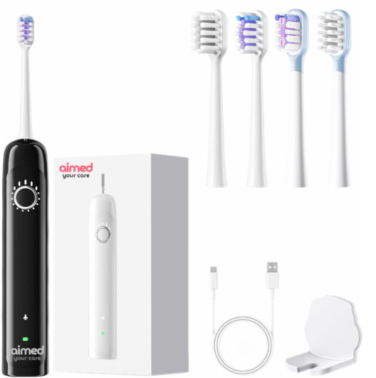 Зубная щетка электрическая AIMED Sonic Spark Black (AI-Spark1_bk) - Фото 1
