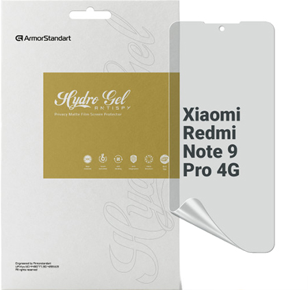 Защитная пленка для смартфона Armorstandart Anti-spy for Xiaomi Redmi Note 9 Pro 4G (ARM70396) - Фото 1