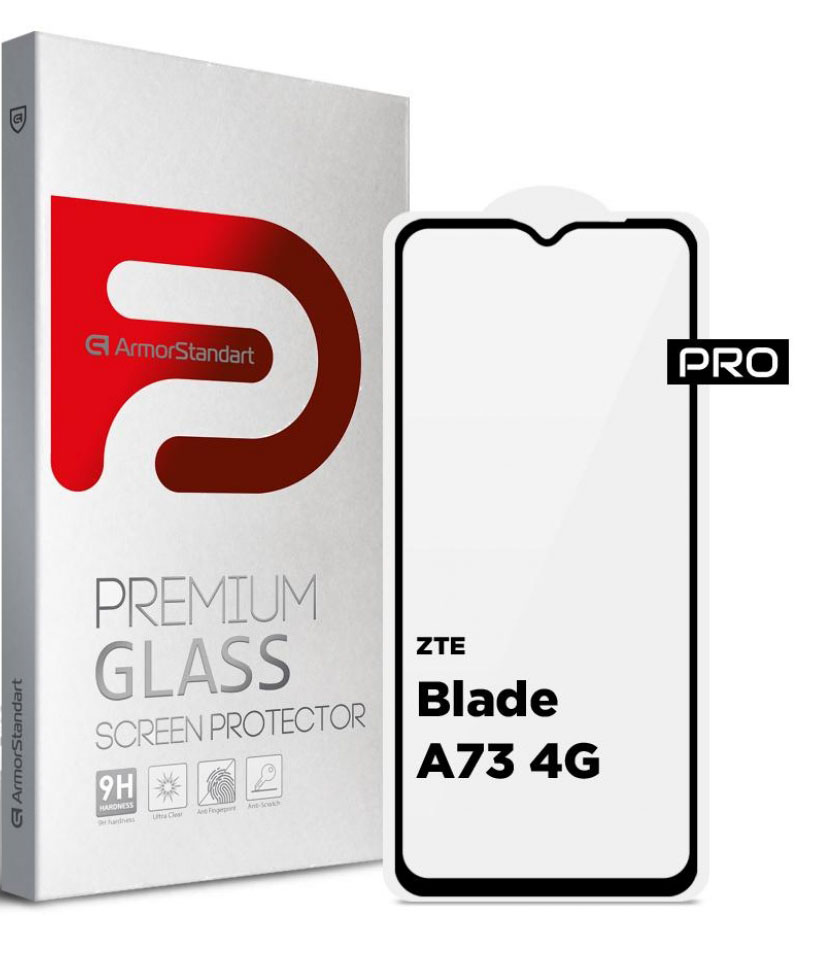 Защитное стекло для смартфона Armorstandart Pro for ZTE Blade A73 4G Black (ARM70682) - Фото 1
