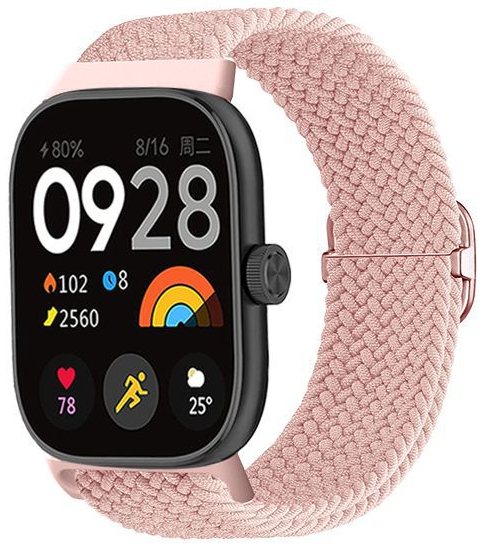 Ремешок для фитнес-браслета Armorstandart Braided Solo Loop for Xiaomi Mi Band 9 Pro / 8 Pro / Redmi Watch 4 / Redmi Watch 5 Pink Sand (ARM73984) - Фото 1