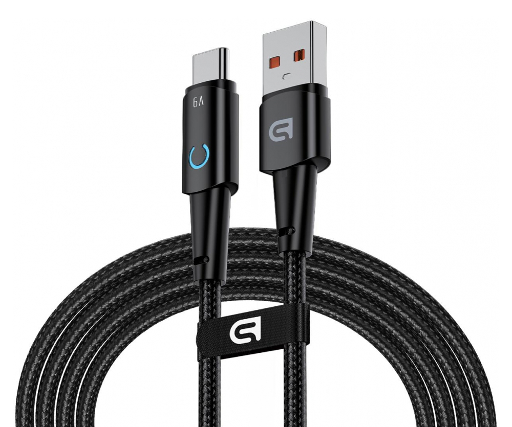 Кабель синхронизации данных Armorstandart AT-AC USB Type A to USB Type-C 66W 1,2m Black (ARM75867) - Фото 1