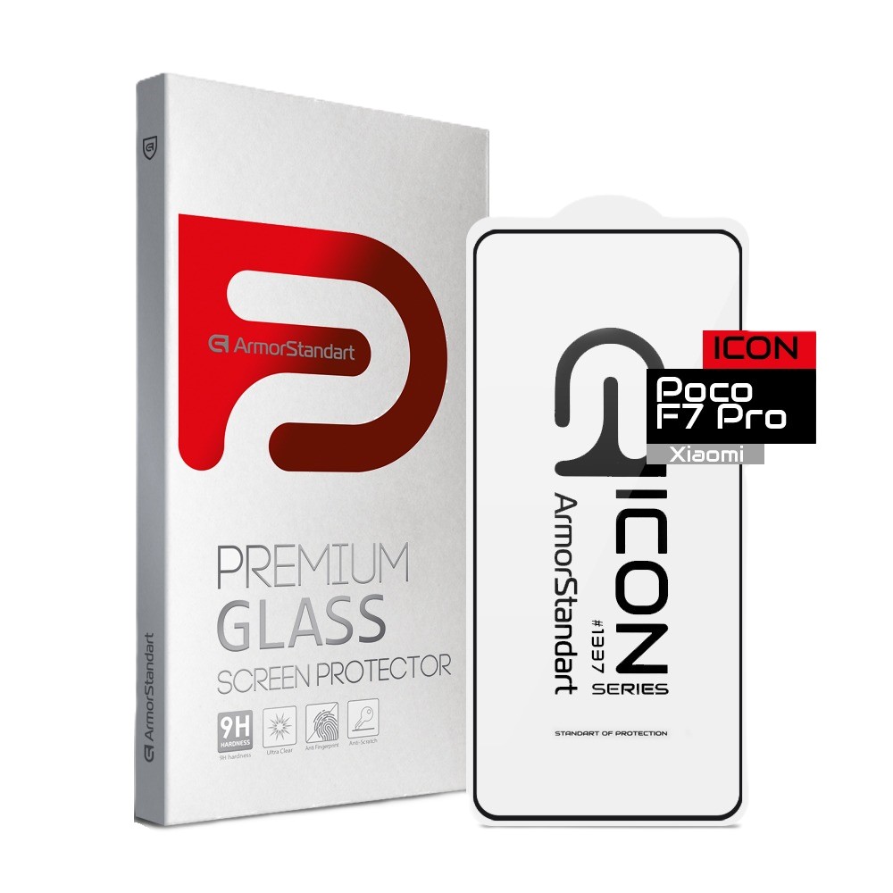 Защитное стекло для смартфона Armorstandart Icon for Xiaomi Poco F7 Pro Black (ARM80410) - Фото 1