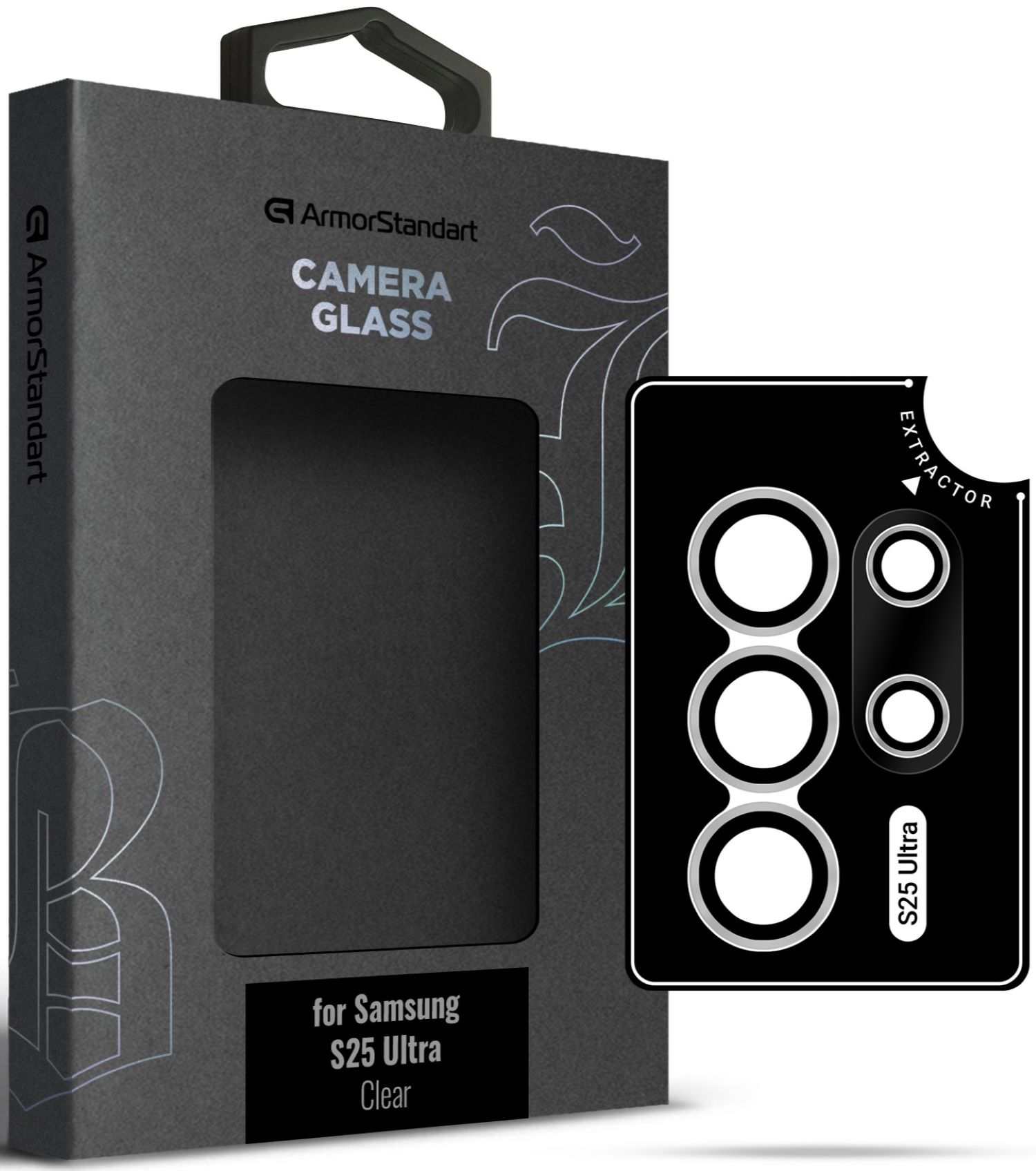 Защитное стекло для смартфона Armorstandart для камеры Supreme Black Icon for Samsung S25 Ultra Black Clear (ARM83223) - Фото 1
