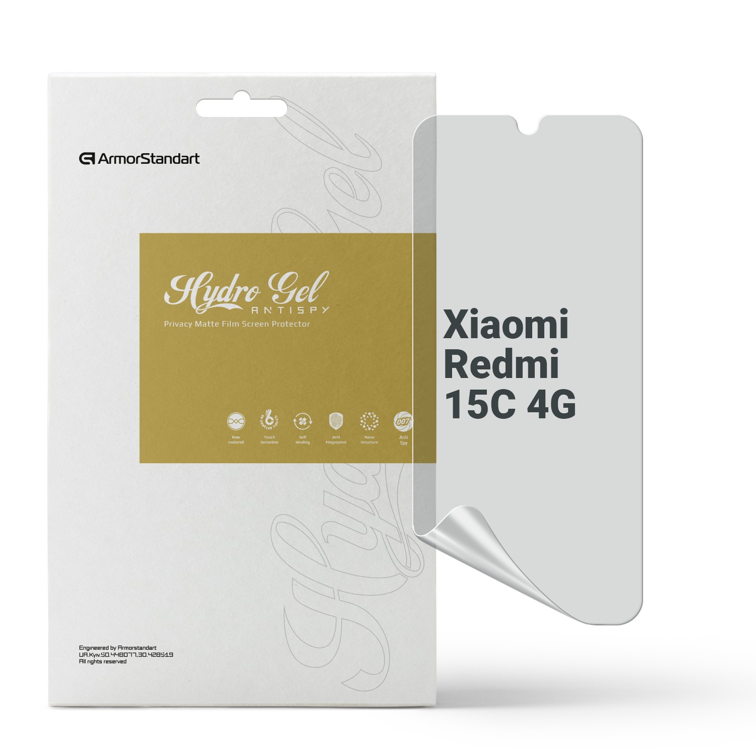 Защитная пленка для смартфона Armorstandart Anti-spy for Xiaomi Redmi 15C 4G (ARM85452) - Фото 1