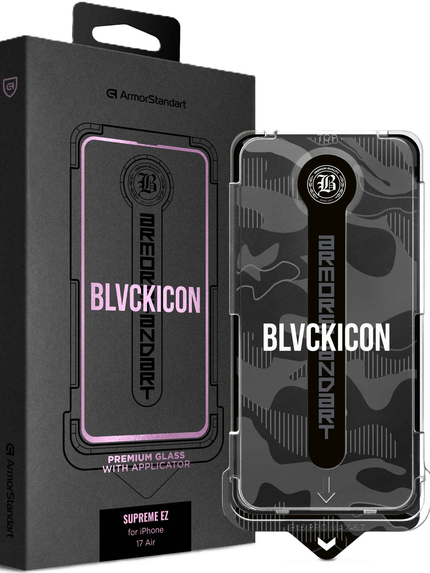 Защитное стекло для смартфона Armorstandart Black Icon Supreme EZ for iPhone 17 Air (ARM86409) - Фото 1